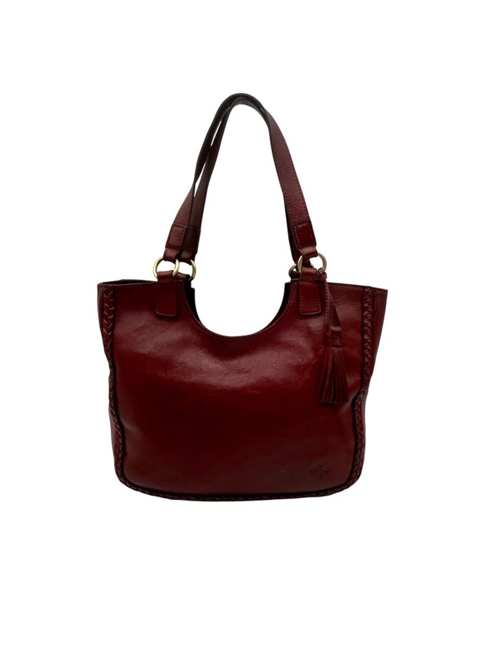 Patricia Nash Willa Maroon Extra Large Leather Tote